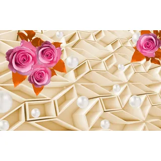 Papermoon Fototapete »Abstrakt mit Blumen«, bunt