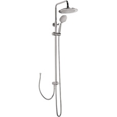 Bild aquaSu® Duschsystem Armi mit Regendusche & Handbrause | Handbrause: 5 Strahlarten | Kopfbrause: 1 Strahlart | Antikalk | rund | Duschgarnitur | Wandstange | Schieber | Chrom | 72340 4