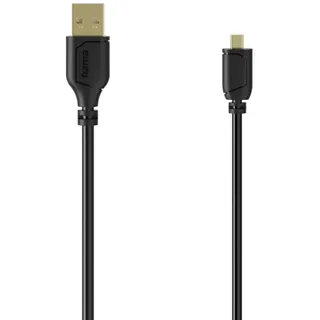 Hama Mini-USB-Kabel Flexi-Slim, Mini-B8-Stecker, USB 2.0, 480 Mbit/s, 0,75 m