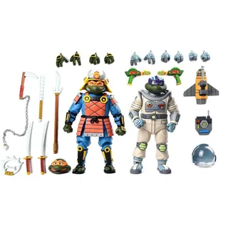 Neca Teenage Mutant Ninja Turtles Cartoon 2 Pack Weltraum Abenteuer & Samurai Turtles Actionfigur 18 Cm - Multicolor