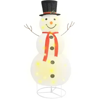 vidaXL LED-Schneemann Weihnachtsfigur Luxus-Stoff 180 cm