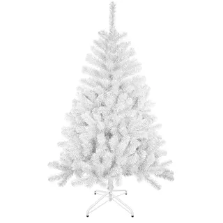 SOLAGUA NAVIDAD Künstlicher Weihnachtsbaum Lametta-Blatt-Tanne Glänzend Weiß 210 cm
