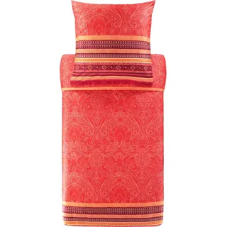 Bassetti Maser Bettwäsche + 1 Kissenhülle aus 100% Baumwollsatin in der Farbe Geranienrot R1, Maße: 135x200 + 1 K 80x80 cm - 9327391