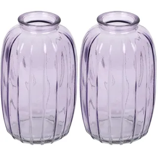 Talking Tables Fliederfarbene Glas-Budvase für Blumen, stilvolle Einzelstiel-Vase für Hochzeits-Tischdeko, Fensterbank, Gartenpartys, Sommeressen, Kamindekor & Geschenke, 12 cm (Packung mit 2)