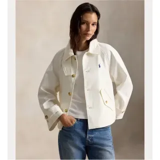 Polo Ralph Lauren für Damen. 211A93141002 Twilljacke weiß (XL), Lässig, Baumwolle