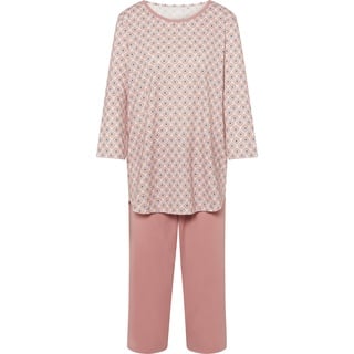 CALIDA Lovely Nights 3/4-Pyjama Damen, aus 100% Bio-Baumwolle, mit stoffbezogenem Gummibund