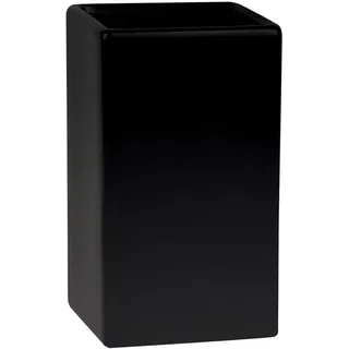 Spirella Zahnputzbecher Zahnbürstenhalter Keramik Quadro 6,5x10,5 cm Schwarz Matt, Kunststoff, Black, Único