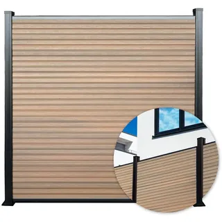 Floordirekt WPC Sichtschutzzaun 180 x 180 cm Teak - Hellbraun