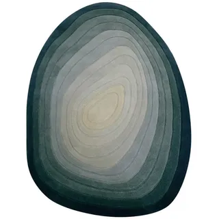 Xora Wollteppich , Blau , Textil , Abstraktes , oval , 160x230 cm , Reach, AZO-frei, Bsci, Handmade in India , für Fußbodenheizung geeignet , Teppiche und Böden, Teppiche, Moderne Teppiche