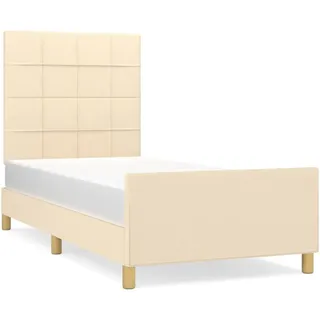 vidaXL Bettgestell ohne Matratze Creme 80x200 cm Stoff - Creme