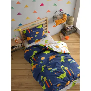 Nuit Des Rêves Dark Blue XL Quilt Cover Set (155 x 200 cm), 65% Cotton/35% Polyester, Machine Washable, 120 Thread Count, Includes 1 Pillowcase, Elegant Design, Twin