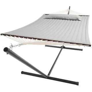 Juskys Hängematte Cata mit Gestell - hellgrau