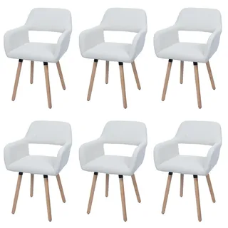 Mendler Esszimmerstuhl HWC-A50 II Cord creme-weiß 6er Set