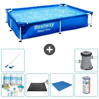 Bestway Steel Pro Rechteckig - 221x150x43 cm - 7-teilig S22062 - Blau