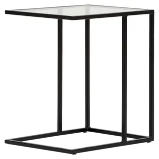 Novel Beistelltisch , Schwarz , Metall, Glas , rechteckig , eckig , 35x46x45 cm , Wohnzimmer, Wohnzimmertische, Beistelltische, Beistelltische Metall
