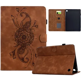 Hülle Kompatibel mit Fire HD 8 12th 2024 2022 / Fire HD 8 2020 / HD 8 Plus 2020 / HD 8 Kids 10th 2020 mit Pencil Halter, Smart Cover aus PU-Leder mit Standfunktion, Magnetverschluss (Braun)
