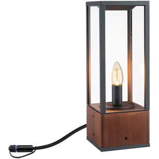 Paulmann Pollerleuchte Holz 48,8 cm E14 2 W IP44 braun