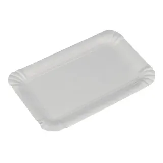 ABENA® Pappteller, Eckig, 10,5 x 16,5 cm, Praktische Servierteller für den Gebrauch auf Veranstaltungen, 1 Packung = 250 Stück