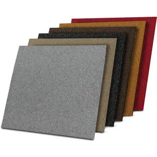 casa pura 1 m2 Teppichfliesen selbstliegend Lyon für Büro & Gewerbe - Fliesen Teppiche je 50x50 cm - robuster Teppichboden - Bodenfliesen mit rutschhemmendem Vinyl-Rücken (Rot, 4 Stück)