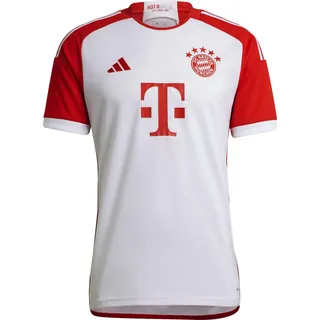 adidas Herren FC Bayern München Herren Heimtrikot 2023/24 weiß/rot XL - Rosa