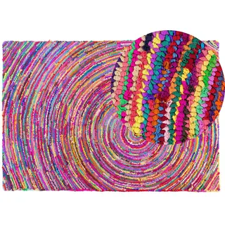 Beliani Kurzflor-Teppich Malatya 200/140 cm , Multicolor , Kunststoff , Abstrakt , Rechteckig , 140x200 cm , Teppiche und Böden, Teppiche, Orientteppiche
