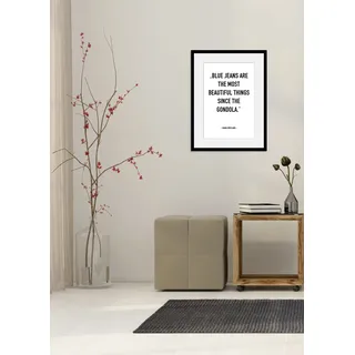 Bild QUEENCE "Lisa", weiß (farbe rahmen: schwarz, farbe bild(er): weiß), B:50cm H:70cm, Acrylglas, Holz, Papier, Bilder, Bild, HD Premium Poster-Druck inkl. Holzrahmen