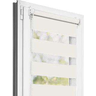 Estika Doppelrollo Klemmfix - 130 x 220 cm - Milchig - Duo Rollo ohne Bohren - milchig