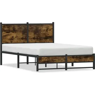 vidaXL Metallbett ohne Matratze Räuchereiche 120x200 cm - Braun