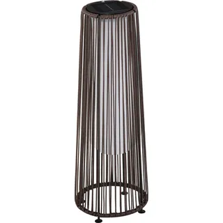 Fortuna Lai Solarlampe, Gartenlampe, Rattan Solarleuchte, Automatische LED, Braun, 21,5 x 21,5 x 61 cm - Braun