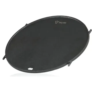 BBQ-Toro Gusseisen Grillplatte Ø 30 cm, Plancha Grillplatte für für Weber GBS, Wendeplatte Rund - Schwarz