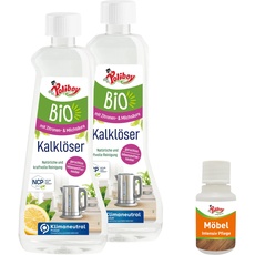 POLIBOY Bio Kalklöser - Geruchsneutraler Entkalker für Klein- und Großgeräte,sowie Oberflächen in der Küche und Badezimmer - Vegan - 2x 500ml - Mit Produktprobe - Made in Germany