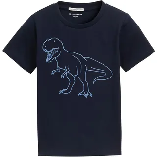 TOM TAILOR T-Shirt mit in der Nacht leuchtendem Print, blau