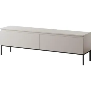 Selsey TV Schrank Board Sideboard Fernsehtisch Fernsehschrank Mit Schränken 150 cm Schwarze Beine Taupe Bemmi