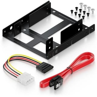 deleyCON Einbaurahmen für 2,5" Festplatte SSD auf 3,5" - Adapter Festplatten Einbau Rahmen (bis zu 2X 2,5" Festplatten HDD oder SSD) Wechselrahmen Halterung