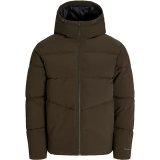 Steppjacke JACK & JONES "JJGLOBAL PUFFER JACKET", Herren, Gr. S, delicioso, Web, Obermaterial: 100% Polyester, unifarben, regular fit normal, Jacken Steppjacke