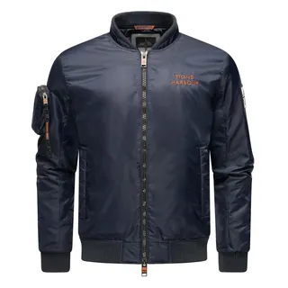 Stone Harbour Bomberjacke Berkoo«, ohne Kapuze, Coole Herren Pilotenjacke mit praktischer Ärmeltasche blau