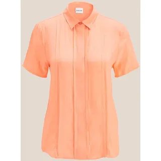 Kurzarmbluse MADELEINE "Bluse Bluse mit feinen Biesen", Damen, Gr. 48, orange (pfirsich), Obermaterial: 100% Viskose CV., Modern, normal, Blusen Kurzarmbluse