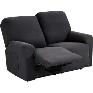 Hoes für Sessel, Jacquard-Webart, Einzelsitzer, Sesselbezüge, elastische Sesselbezüge, elastische Hülle für Relaxsessel, Hülle für Sessel (Einzelsitzer, Schwarz) - Schwarz