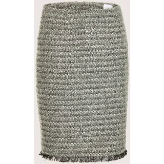 Bleistiftrock MADELEINE "Bouclé-Rock Eleganter Bleistiftrock mit Pariser Flair", Damen, Gr. 44, weiß (graphit, wollweiß, multicolor), Obermaterial: 80% Polyester PES. 20% Wolle mw., Modern, Röcke Bleistiftrock