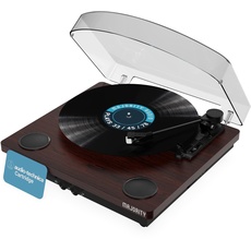 Vinyl Plattenspieler Mit Lautsprecher und Bluetooth Senden und Empfangen | 33/45/78, USB-Aufnahme, AUX und RCA-Eingang, Slipmat | Eingebaute Stereo-Lautsprecher, MAJORITY Moto Vinyl Player
