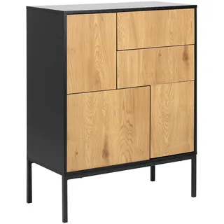 Actona Sideboard 80 x 103 x 40 cm schwarz / wildeiche (nachbildung)