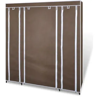 vidaXL Stoffschrank mit Fächern und Stangen 150 × 176 × 45 cm braun