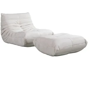 Home Deluxe Relaxsessel mit Hocker CHILL - versch. Ausführungen - Beige