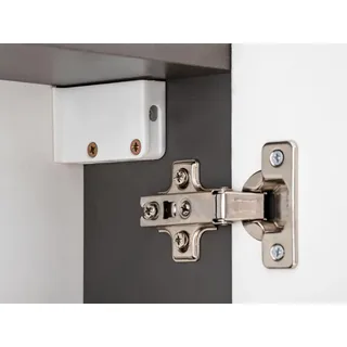 Design Badezimmer Möbel Bad Set Garnitur Schrank Waschbecken Beleuchtung 5 tlg. - Grau