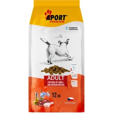 Aport Premium, für kleine oder mittelgroße Rassen, Gute Rezeptur für die Gesundheit von Gelenken und Haut, mit Schwein und Geflügel, für Erwachsene, 12 kg
