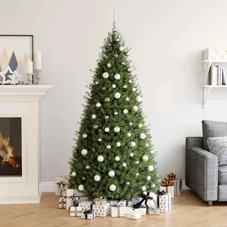 vidaXL 60-tlg. Weihnachtskugeln mit Weihnachtsbaumspitze 150 LEDs - Weiß