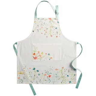 Maison d' Hermine Maison d'Hermine Colmar Küchenschürze, 100% Baumwolle, verstellbarer Hals und sichtbare Mitteltasche mit langen Bändern, 70 x 80 cm