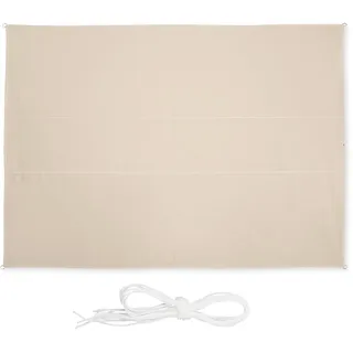 Relaxdays Sonnensegel , beige , Textil, Metall , 450x350 cm , Sonnenschutz, Sonnenschirme