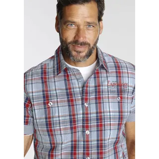 MAN'S WORLD Kurzarmhemd mit kleinem Brustprint, bunt