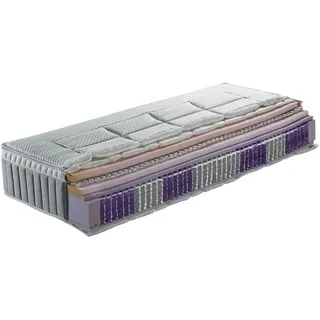 Novel Boxspringmatratze , Grau, Weiß , Textil , H4 , 7-Zonen , Höhe ca. 18 cm , Füllung: Polyester , 90x200 cm , Oeko-Tex® Standard 100 , Ober- und Unterseite versteppt, optimale Belüftung, Tragegriffe, atmungsaktiv, alternative Größen erhältlich , Schlafzimmer, Matratzen